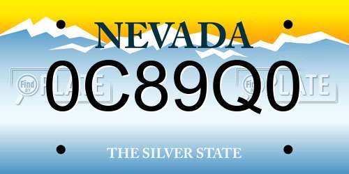 0C89Q0 Nevada License Plate