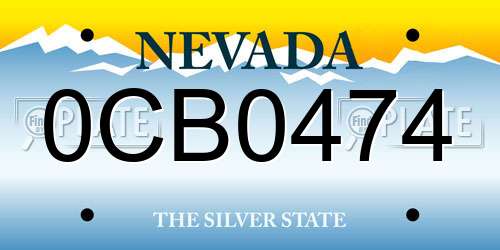0CB0474 Nevada License Plate