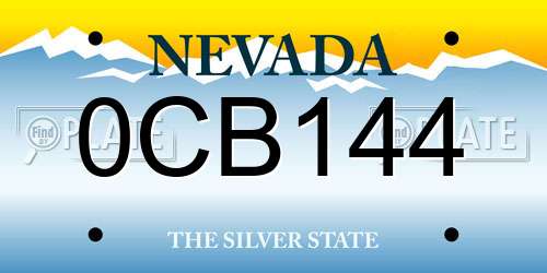 0CB144 Nevada License Plate