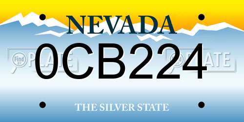 0CB224 Nevada License Plate