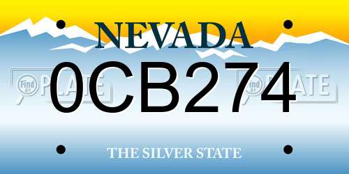 0CB274 Nevada License Plate