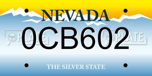 0CB602 Nevada License Plate