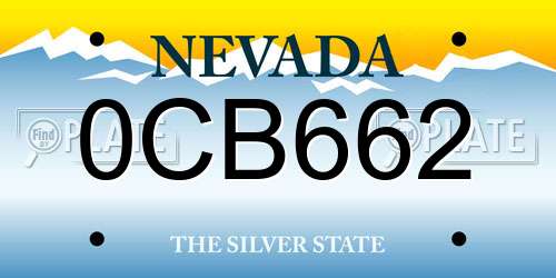0CB662 Nevada License Plate