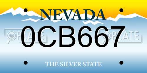 0CB667 Nevada License Plate