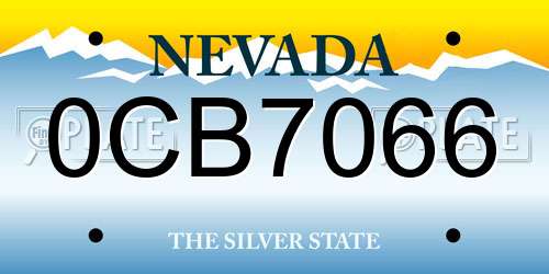 0CB7066 Nevada License Plate