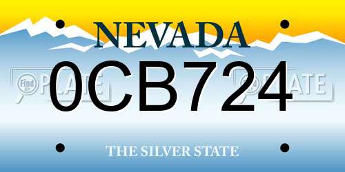 0CB724 Nevada License Plate