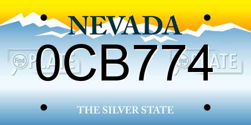 0CB774 Nevada License Plate