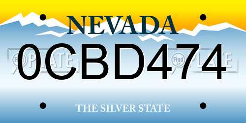 0CBD474 Nevada License Plate
