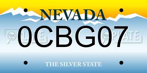 0CBG07 Nevada License Plate
