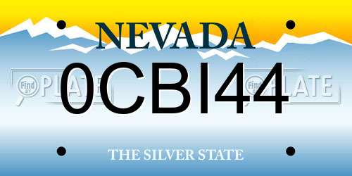 0CBI44 Nevada License Plate
