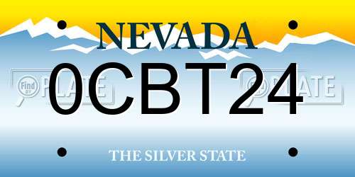 0CBT24 Nevada License Plate