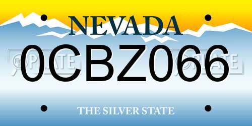 0CBZ066 Nevada License Plate