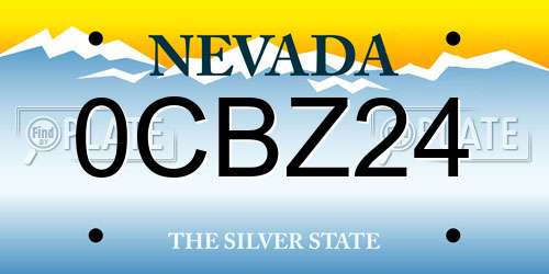 0CBZ24 Nevada License Plate
