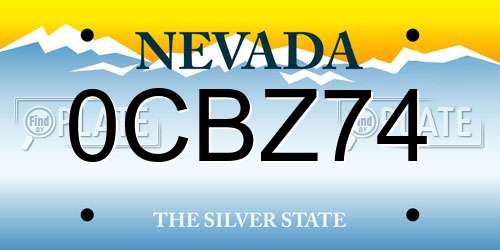 0CBZ74 Nevada License Plate