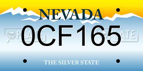 0CF165 Nevada License Plate