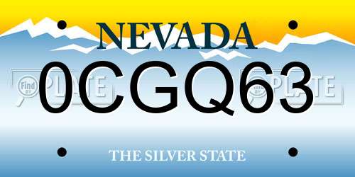 0CGQ63 Nevada License Plate