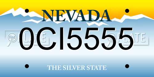 0CI5555 Nevada License Plate