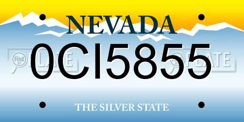 0CI5855 Nevada License Plate