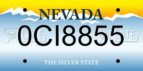 0CI8855 Nevada License Plate