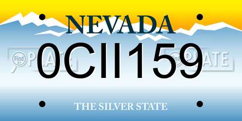 0CII159 Nevada License Plate