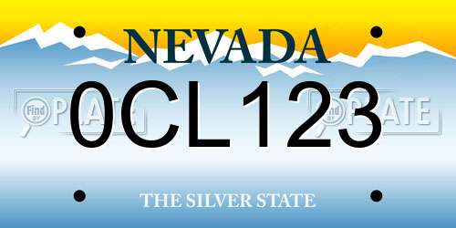 0CL123 Nevada License Plate