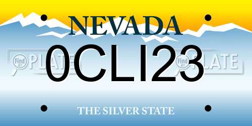 0CLI23 Nevada License Plate