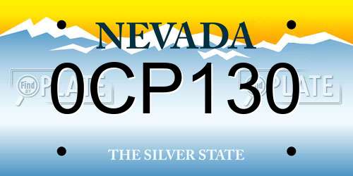 0CP130 Nevada License Plate