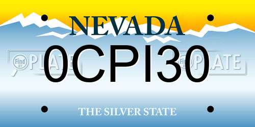 0CPI30 Nevada License Plate