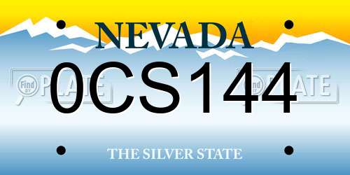 0CS144 Nevada License Plate