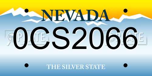 0CS2066 Nevada License Plate
