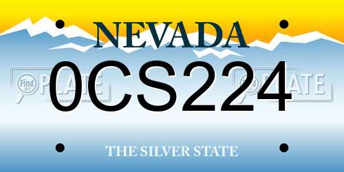 0CS224 Nevada License Plate