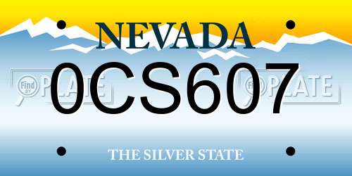 0CS607 Nevada License Plate