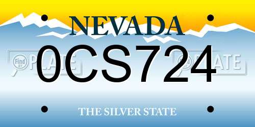0CS724 Nevada License Plate