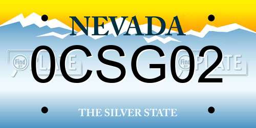 0CSG02 Nevada License Plate