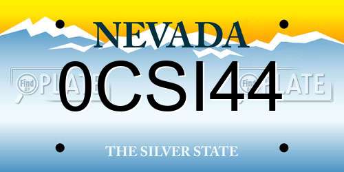 0CSI44 Nevada License Plate