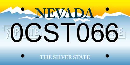 0CST066 Nevada License Plate