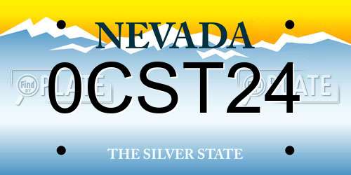 0CST24 Nevada License Plate