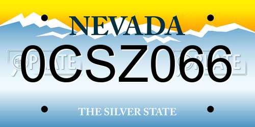0CSZ066 Nevada License Plate
