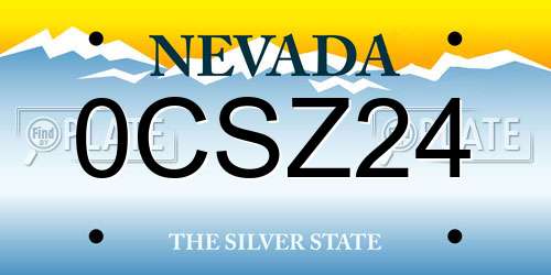 0CSZ24 Nevada License Plate