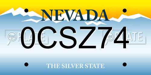 0CSZ74 Nevada License Plate