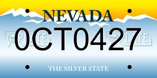 0CT0427 Nevada License Plate