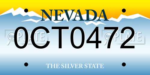 0CT0472 Nevada License Plate