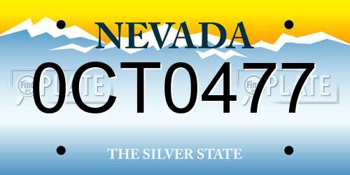 0CT0477 Nevada License Plate