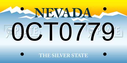 0CT0779 Nevada License Plate