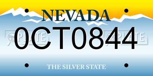 0CT0844 Nevada License Plate