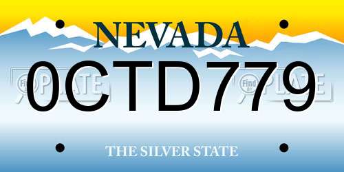 0CTD779 Nevada License Plate