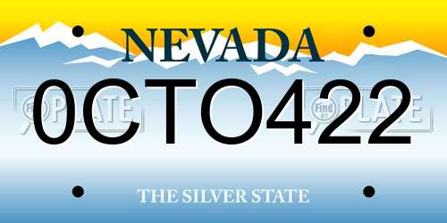 0CTO422 Nevada License Plate