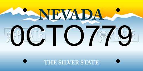 0CTO779 Nevada License Plate