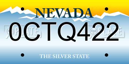 0CTQ422 Nevada License Plate