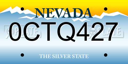 0CTQ427 Nevada License Plate